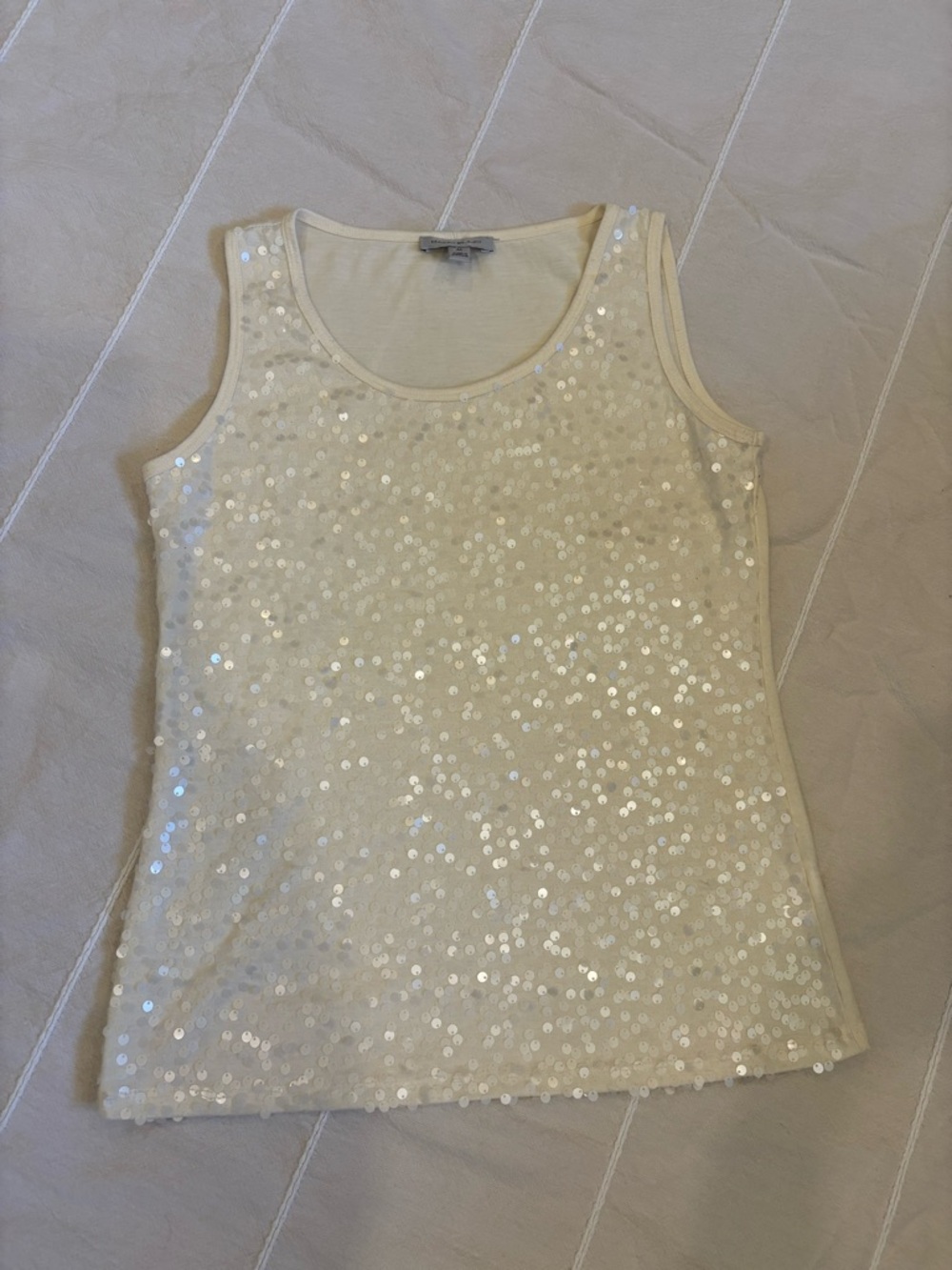 Bandolino Cream Sequin Tank Top